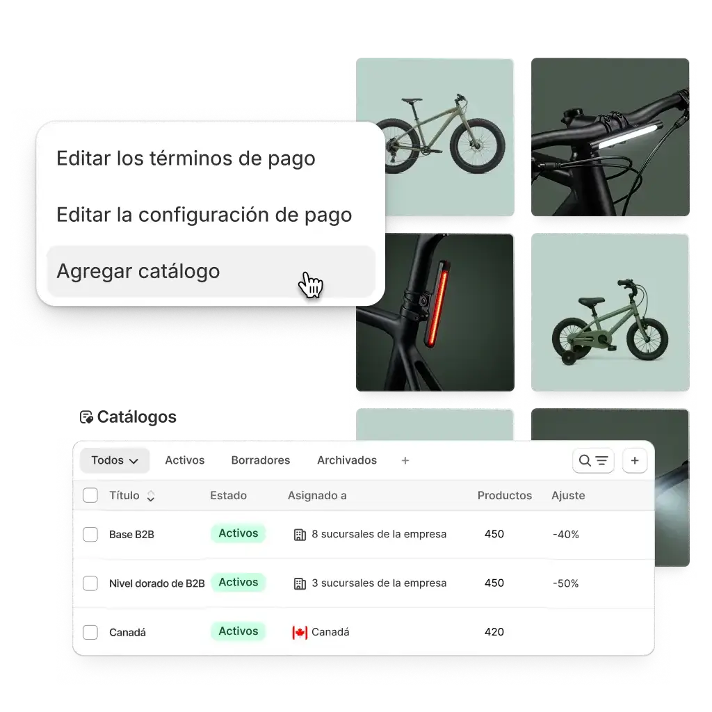 Catálogos de productos en Ventas de mayoreo en Shopify B2B